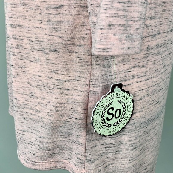 So NWT Pink Space-Dye Scoop Neck Tee Women S Relaxed 3/4 Sleeve - Picture 4 of 12